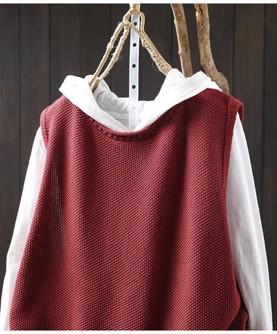 Chaleco Tejido de Algodón con Cuello Redondo Estilo Retro - Image 13