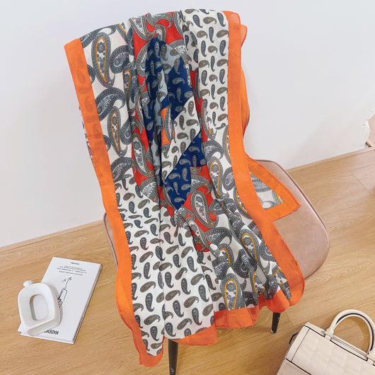Pashmina de Algodón y Lino Estampada - Chal Abrigador Versátil - Image 29
