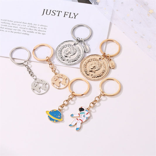 Llavero Metálico Planeta Adorable - Diseño Kawaii con Corazón