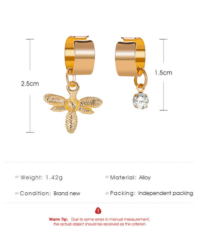 Clip Auricular en U con Diamante de Abeja - Diseño Ancho Pequeño - Image 6