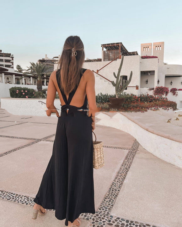 Jumpsuit Elegante sin Mangas con Espalda Descubierta