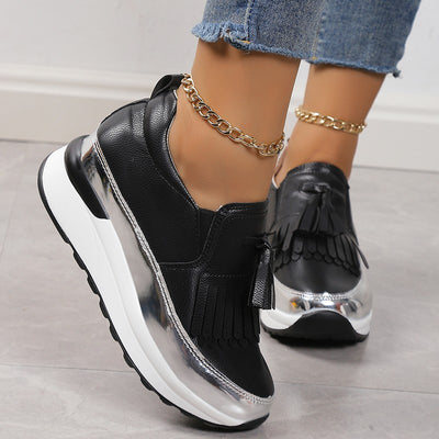 Zapatos Casuales Plataforma Muffin con Flecos para Mujer - Image 5