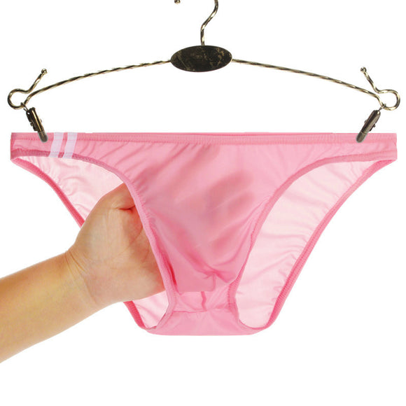 Bóxer de Seda Helada Transparente Cintura Baja para Hombre