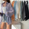 Chaqueta Larga Elegante de Manga Larga en Perla - Diseño Sofisticado y Minimalista