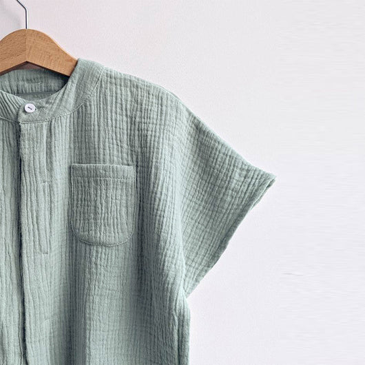 Camisa de Gasa Doble Capa para Niño - Top Casual de Manga Corta - Image 3