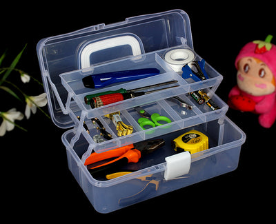 Caja de herramientas artística de 2 niveles con compartimentos - Image 12