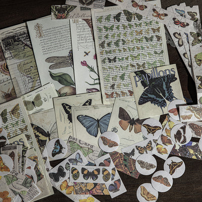 166 vintage-style decorative stickers featuring retro advertisements, tickets, and illustrations for scrapbooking and journaling. - Image 11