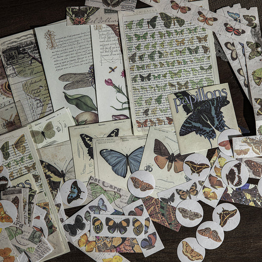 166 vintage-style decorative stickers featuring retro advertisements, tickets, and illustrations for scrapbooking and journaling. - Image 11