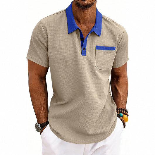 Polo Holgado de Punto Waffle para Hombre - Manga Corta - Image 36