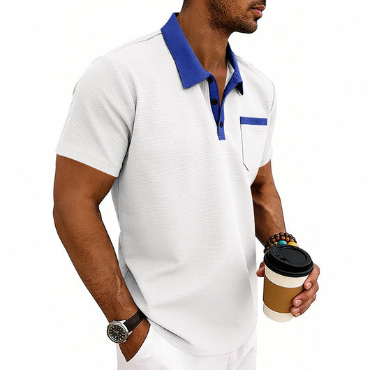 Polo Holgado de Punto Waffle para Hombre - Manga Corta - Image 25