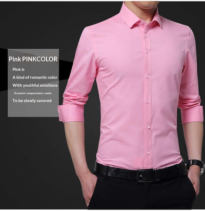 Camisa Blanca de Manga Larga Estilo Coreano para Hombre - Image 9