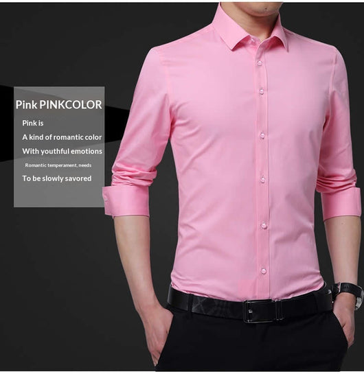 Camisa Blanca de Manga Larga Estilo Coreano para Hombre - Image 9
