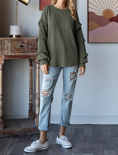 Blusa Elegante con Mangas Linterna y Encaje - Image 14