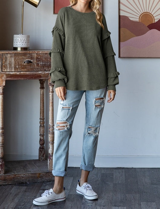 Blusa Elegante con Mangas Linterna y Encaje - Image 14