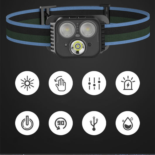 Lámpara Frontal LED Recargable por USB con Sensor Inteligente para Pesca y Camping - Image 14