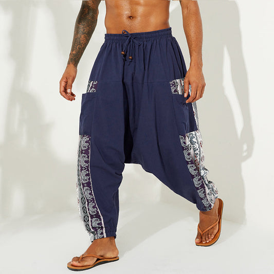 Pantalones Casuales Holgados con Estampado Degradado para Hombre