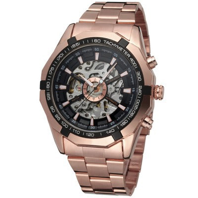 Reloj Automático de Lujo para Hombre en Oro - Elegancia Mecánica Casual
