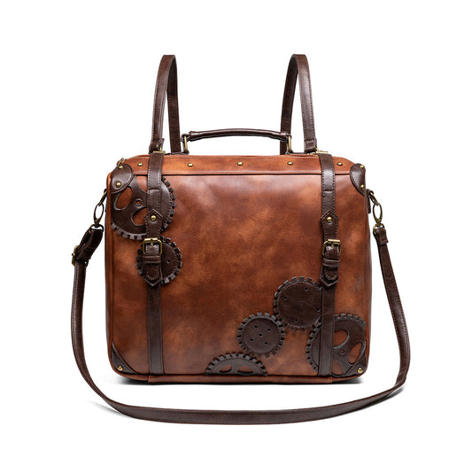 Mochila Steampunk Retro Marrón para Mujer - Estilo Vintage Outdoor