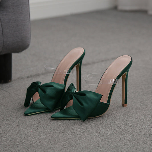 Tacones Stiletto Puntiagudos con Lazo para Mujer - Diseño Net Red - Image 2
