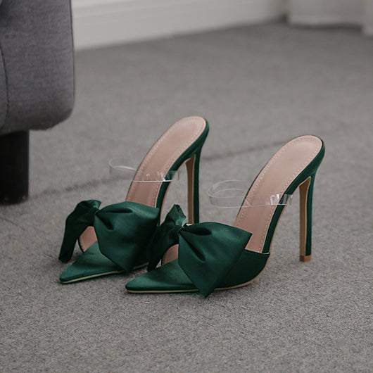 Tacones Stiletto Puntiagudos con Lazo para Mujer - Diseño Net Red - Image 2