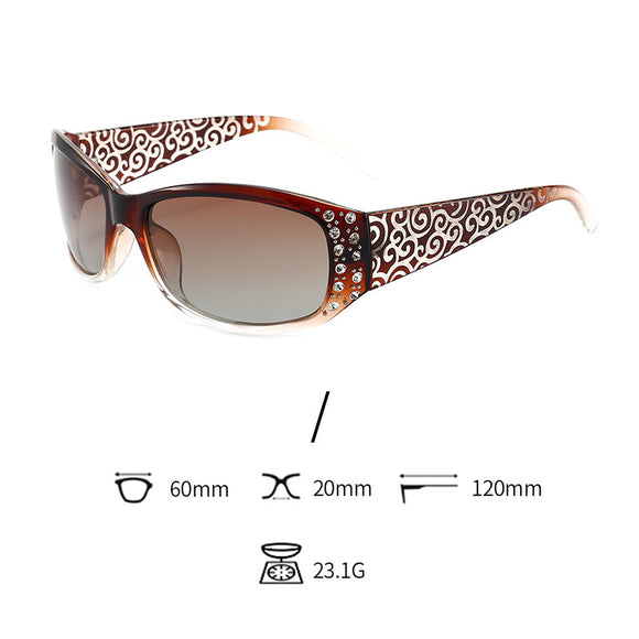 Gafas de Sol Polarizadas Retro Diamante para Mujer con Visión Nocturna