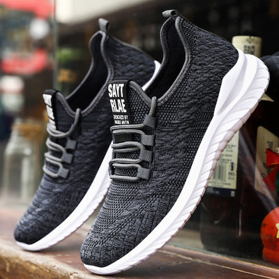 Zapatillas de Running Tejidas Volantes con Cordones para Hombre - Image 3