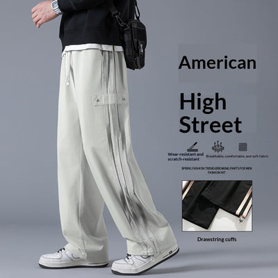 Pantalones Joggers Deportivos de Tres Franjas - Estilo Urbano Primavera - Image 3