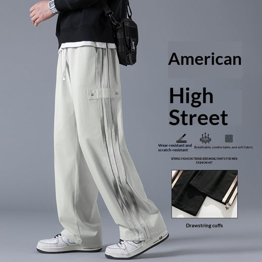 Pantalones Joggers Deportivos de Tres Franjas - Estilo Urbano Primavera - Image 3