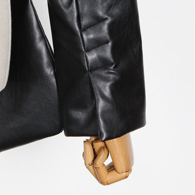 Suéter de Cuero con Costuras en Contraste para Mujer - Image 16