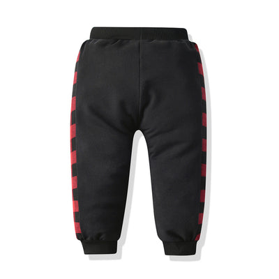 Conjunto Deportivo Cuadros Rojo y Negro - Sudadera Bicolor con Pantalón Trendy - Image 5