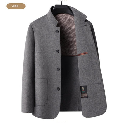Abrigo de Lana Reversible con Cuello Mao de Largo Medio para Hombre - Image 18