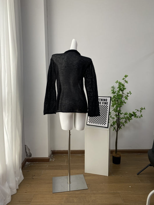 Suéter Tejido Holgado con Diseño Calado y Mangas Largas - Image 13