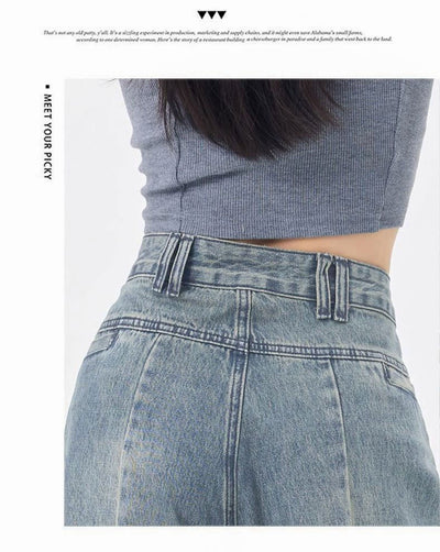 Jeans Rectos Anchos con Pliegues Elegantes de Corte Suelto para Mujer - Image 15