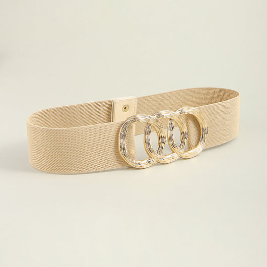 Cinturón Ancho Geométrico para Mujer con Hebilla Circular - Ideal para Trajes y Vestidos - Image 26