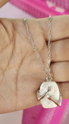 Juego de Collares para Pareja con Perla Barroca Cuadrada - Image 7