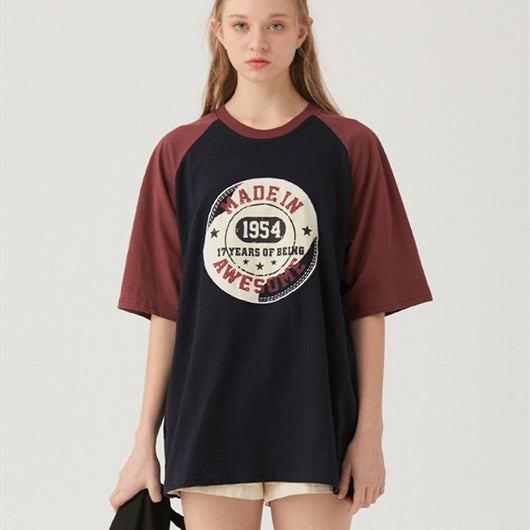 Playera Raglan Bicolor para Parejas - Manga Corta Hombre
