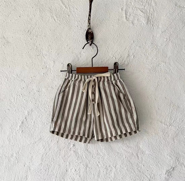 Shorts de Algodón Fino con Rayas Verticales - Estilo Casual Coreano - Image 4