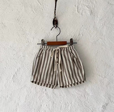 Shorts de Algodón Fino con Rayas Verticales - Estilo Casual Coreano - Image 4