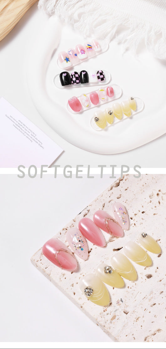 Uñas Postizas Ultradelgadas Efecto Cristal - Forma Almendra sin Pulir - Image 20