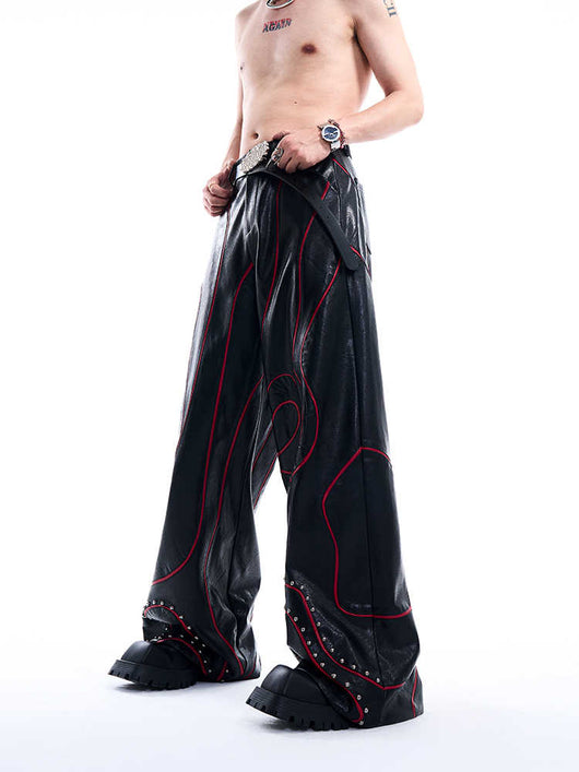 Pantalones Casuales Motociclista Punk Otoño Invierno para Hombre - Image 9