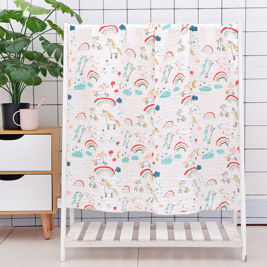 Toalla de Baño para Bebé con Acolchado Seersucker de Seis Capas - Image 14