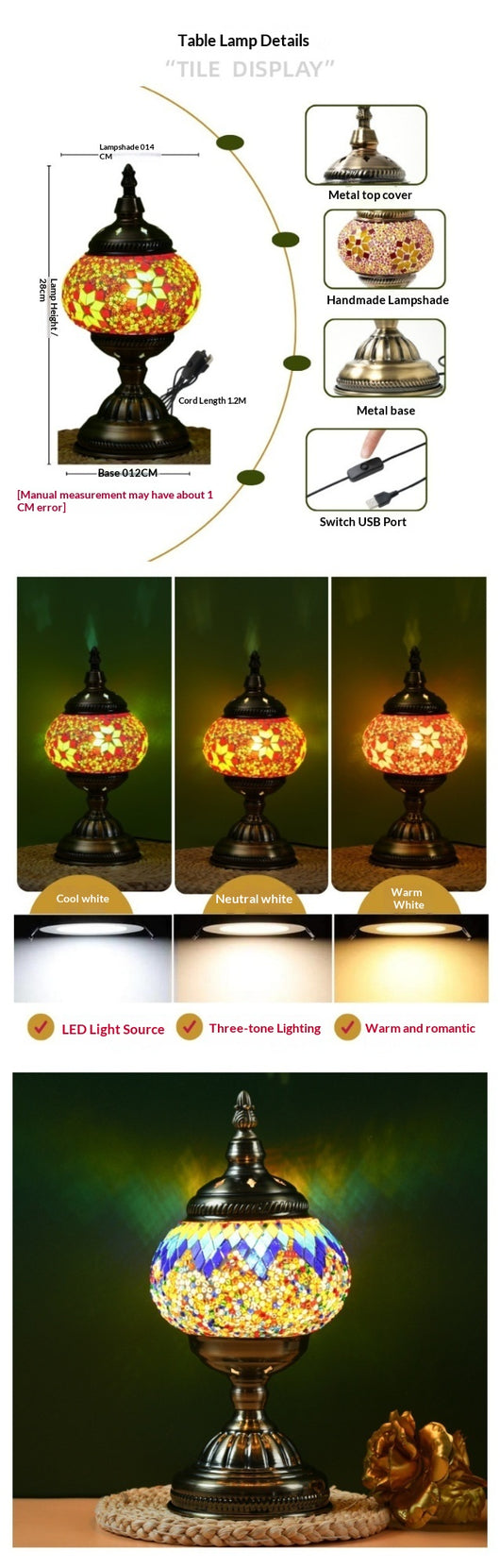 Lámpara Vintage Creativa de Escritorio con Luz Nocturna - Image 7