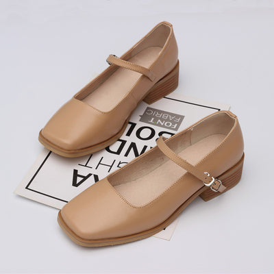 Zapatos Mary Jane de Cuero Vintage con Punta Cuadrada para Mujer - Image 12