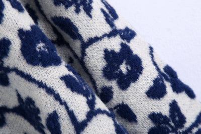 Suéter Tejido con Estampado Floral Estilo Europeo para Mujer - Image 14
