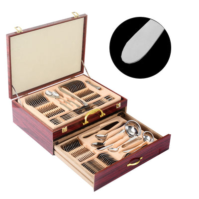 Juego de Cubiertos 72 Piezas Acero Inoxidable con Estuche de Madera - Image 5
