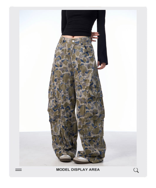 Pantalones Cargo Anchos Camuflaje para Mujer - Estilo Casual y Versátil - Image 8
