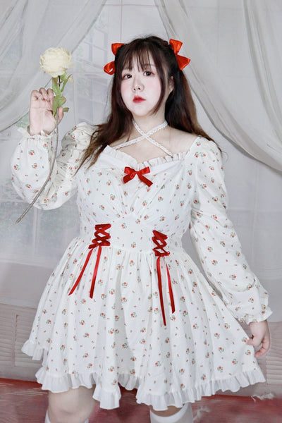 Vestido Largo de Cintura Alta con Mangas Largas y Estampado Floral Suave - Image 7