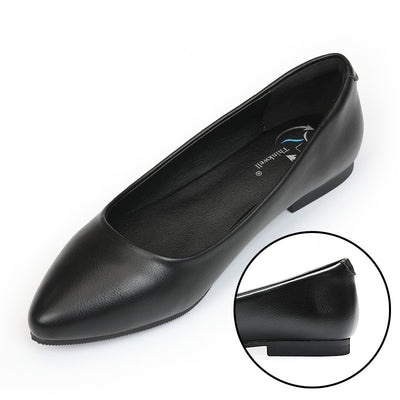 Zapato de Cuero Negro Suela Blanda Confort Plano - Image 2