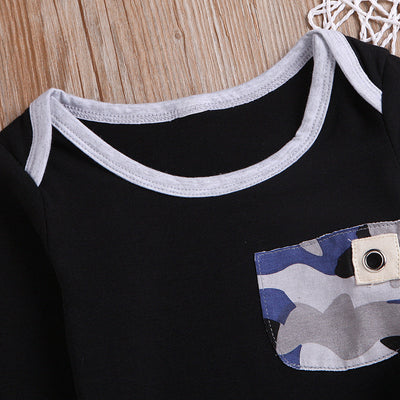 Conjunto Infantil 3 Piezas: Camiseta Manga Larga + Pantalón Camuflaje + Gorro - Image 9