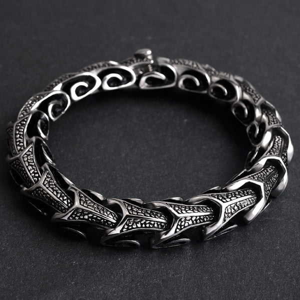 Pulsera de Acero Titanio Personalizada Estilo Retro para Hombre - Image 4